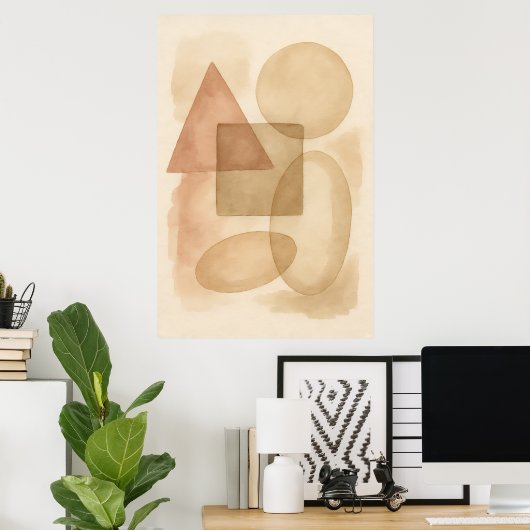 Boho Abstract Minimalist Wall Art Poster (Heimbüro)
