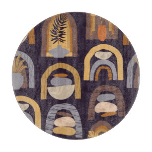 Boho-Abstract: Minimalistischer Vintage-Charme. Schneidebrett