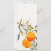 Boho Abstract Orange Garden Wedding Menu Card Einladung (Rückseite)