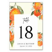 Boho Abstract Orange Garden Wedding Seating Tischnummer (Vorderseite)