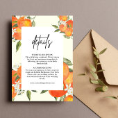 Boho Abstract Orange Wedding Details Begleitkarte
