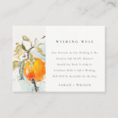 Boho Abstract Orange Wedding Wishing Well Begleitkarte (Vorderseite)