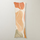 Boho Abstract Organic Body Pillow - Earthy  Seitenschläferkissen (Vorderseite Vertikal)