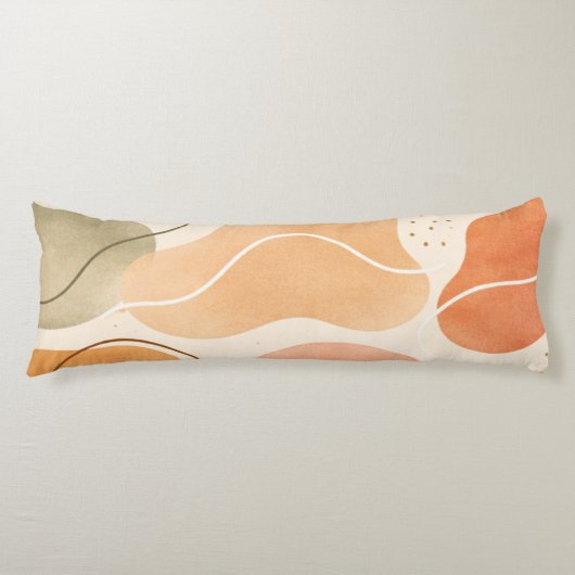 Boho Abstract Organic Body Pillow - Earthy  Seitenschläferkissen (Vorderseite)
