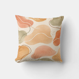 Boho Abstract Organic Shape Pillow - Earthy Terrac Kissen