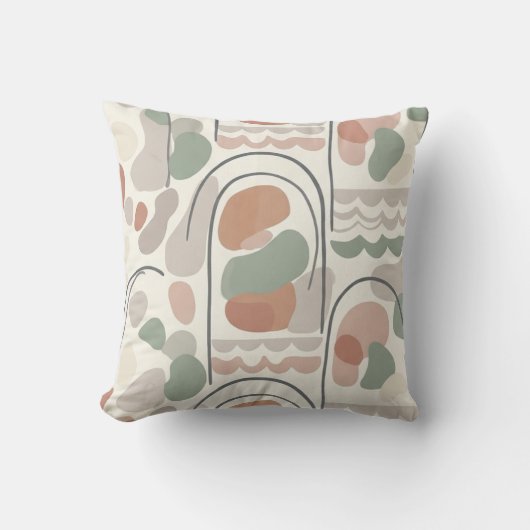Boho Abstract Organic Shape Pillow - Earthy Terrac Kissen (Vorderseite)