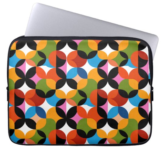 BOHO Abstract Pattern Colorful Mid Century Modern Laptopschutzhülle (Vorderseite)