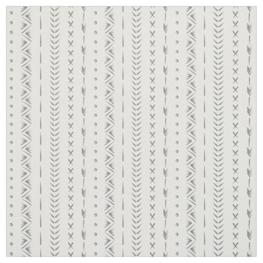 Boho-Abstract-Pfeilstreifen-Geometrie Weiß Grau  Stoff (Muster)