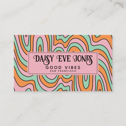 Boho Abstract Retro Visitenkarte (Vorderseite)