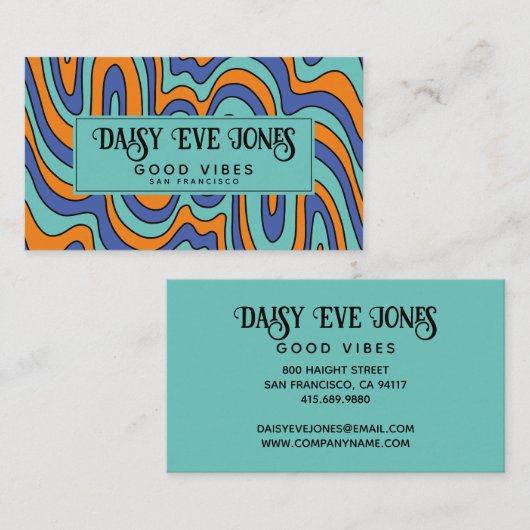 Boho Abstract Retro  Visitenkarte (Vorne/Hinten)