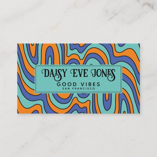Boho Abstract Retro Visitenkarte (Vorderseite)