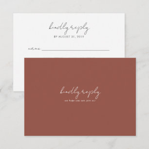 Boho Abstract Rust Maple Hochzeit-Antwortkarte RSVP Karte