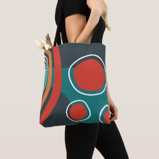 Boho abstract shapes, colorful line art tasche
