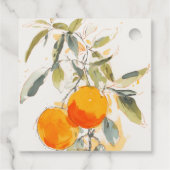 Boho Abstract Sketchy Orange Garden Wedding Geschenkanhänger (Rückseite)