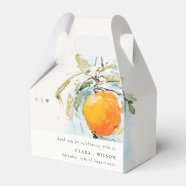 Boho Abstract Sketchy Orange Garden Wedding Geschenkschachtel