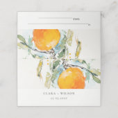 Boho Abstract Sketchy Orange Garden Wedding Platzkarte (Außenseite Aufgefaltet)