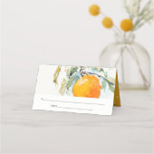 Boho Abstract Sketchy Orange Garden Wedding Platzkarte (Rückseite)