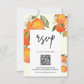 Boho Abstract Sketchy Orange Garden Wedding RSVP Karte (Vorderseite)