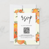 Boho Abstract Sketchy Orange Garden Wedding RSVP Karte (Vorderseite)
