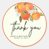 Boho Abstract Sketchy Orange Garden Wedding Runder Aufkleber (Vorderseite)