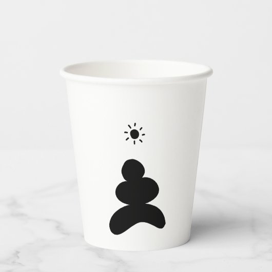 Boho abstract Stone and Sun Pappbecher (Rückseite)