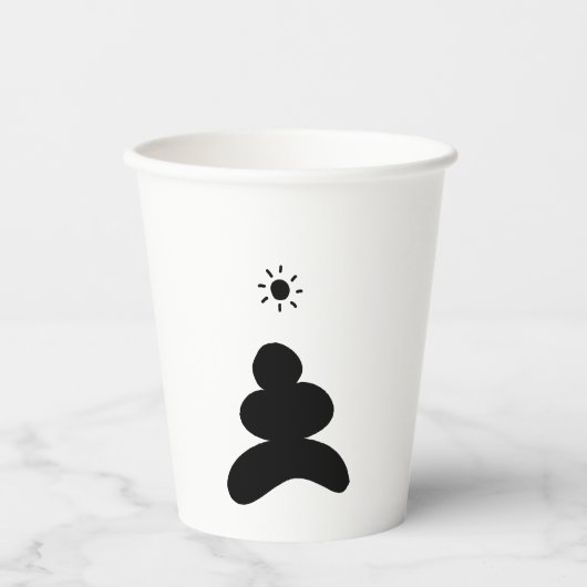 Boho abstract Stone and Sun Pappbecher (Vorderseite)