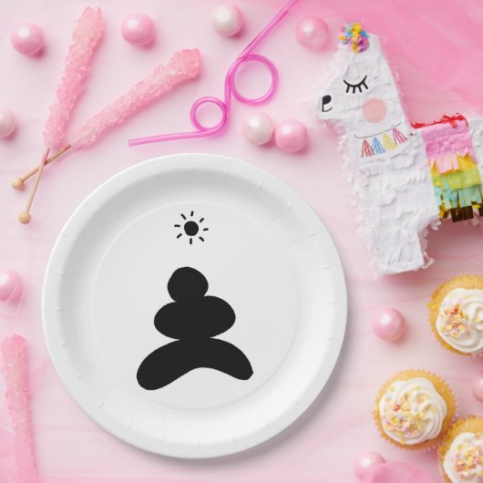 Boho abstract Stone and Sun Pappteller (Party)