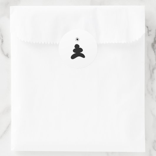 Boho abstract Stone and Sun Runder Aufkleber (Tasche)