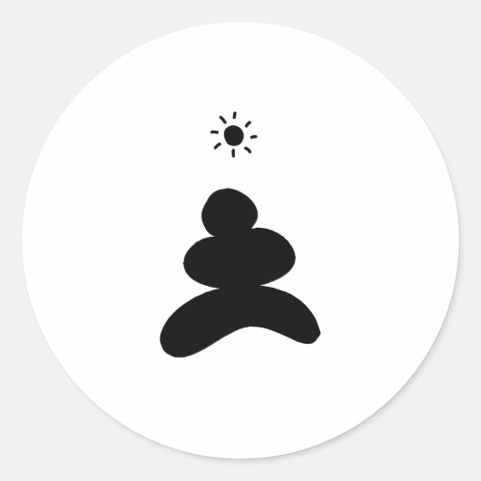 Boho abstract Stone and Sun Runder Aufkleber (Vorderseite)