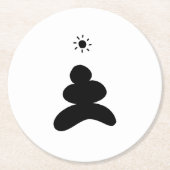 Boho abstract Stone and Sun Runder Pappuntersetzer (Vorderseite)