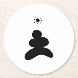 Boho abstract Stone and Sun Runder Pappuntersetzer