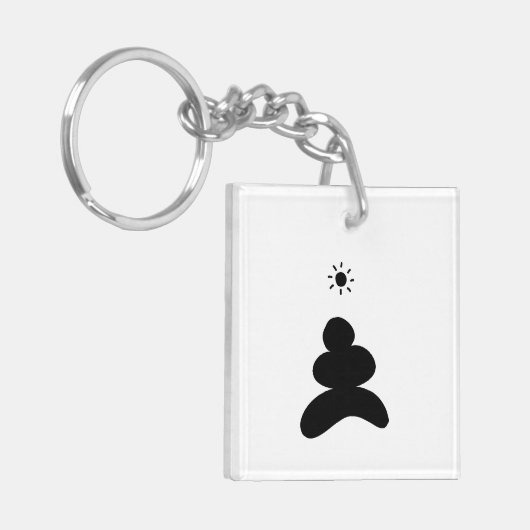 Boho abstract Stone and Sun Schlüsselanhänger (Vorderseite links)