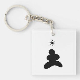 Boho abstract Stone and Sun Schlüsselanhänger