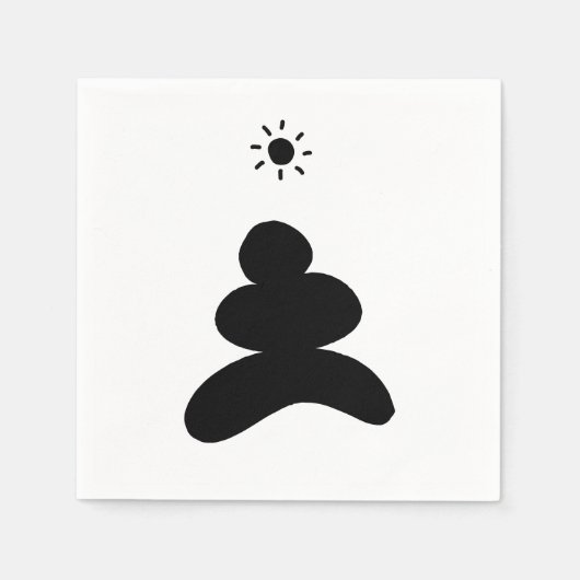 Boho abstract Stone and Sun Serviette (Vorderseite)