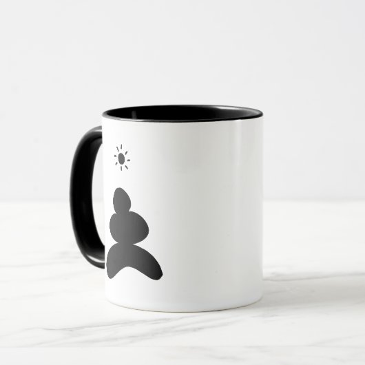 Boho abstract Stone and Sun Tasse (Vorderseite Links)