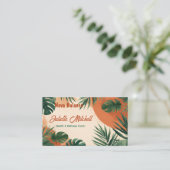 Boho Abstract Terracotta Tropical Business Card Visitenkarte (Stehend Vorderseite)