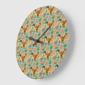 boho abstract tropical pattern -minimal leaf desig große wanduhr (Winkel)