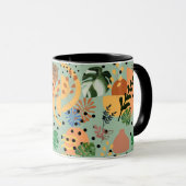 boho abstract tropical pattern -minimal leaf desig tasse (VorderseiteRechts)
