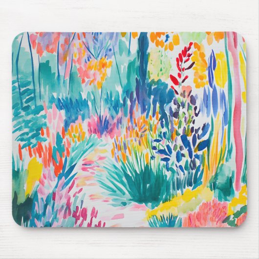 Boho Abstract Wildflower Garden Mousepad (Vorne)