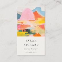 Boho-Abstracte Berglandschaft Rosa Blau Orange