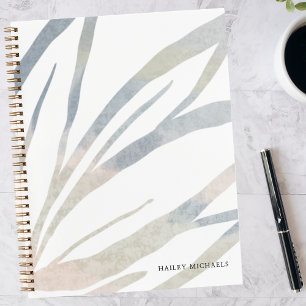 Boho Abstracte Blätter mit personalisiertem Namen Notizblock