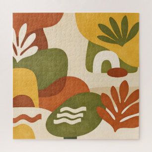 Boho-Abstracte Botanische Kunst Puzzle