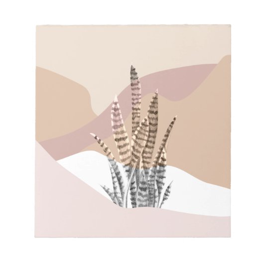 Boho-Abstracte moderne Sukkulente Notizblock (Vorderseite)