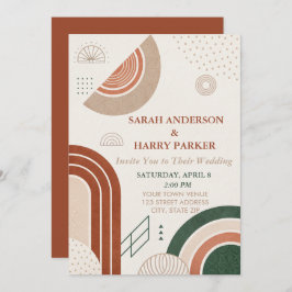 Boho Abstrakt Arch Wedding Einladung