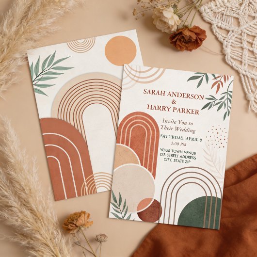 Boho Abstrakt Arch Wedding Einladung