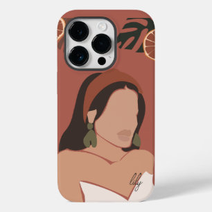 Boho Abstrakt Art Illustration, Earthy Tone Case-Mate iPhone 14 Pro Hülle