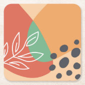 Boho abstrakt Artwork Rechteckiger Pappuntersetzer (Vorderseite)