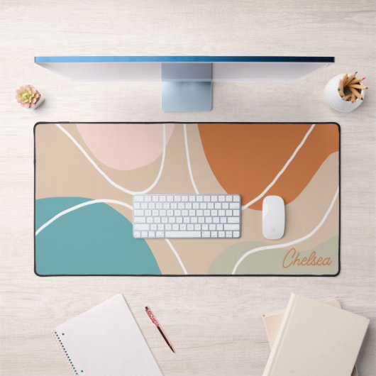 Boho Abstrakt Ästhetik Individuelle Name Desk Mat Schreibtischunterlage (Büro 1)