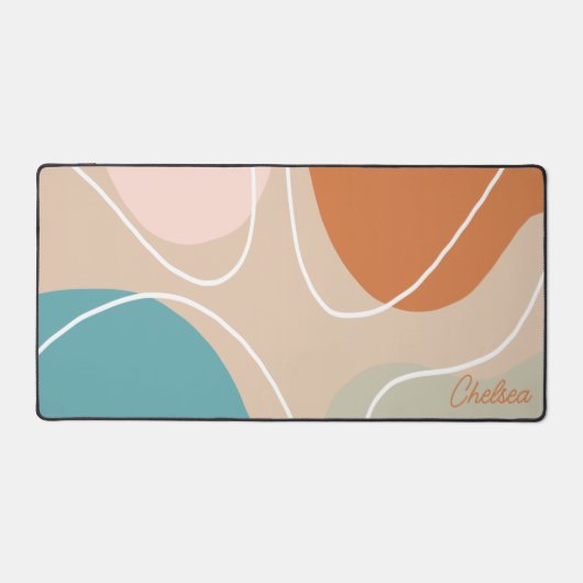 Boho Abstrakt Ästhetik Individuelle Name Desk Mat Schreibtischunterlage (Vorderseite)