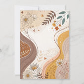 Boho Abstrakt Beige Floral Wedding Einladung (Rückseite)